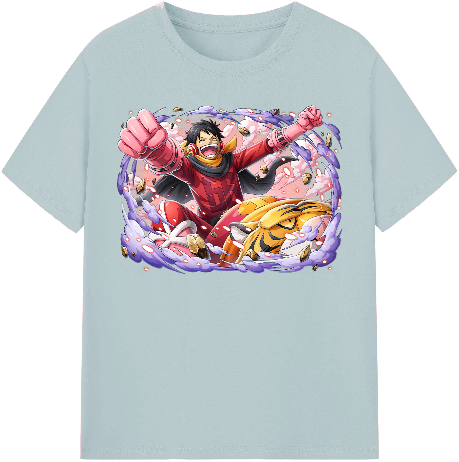 ワンピース モンキー・D・ルフィ ONE PIECE Monkey D. Luffy 綿100％半袖Tシャツ（フロントプリント）